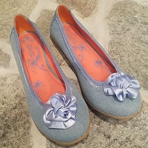 Girls Blue Ballet Flat Shoes